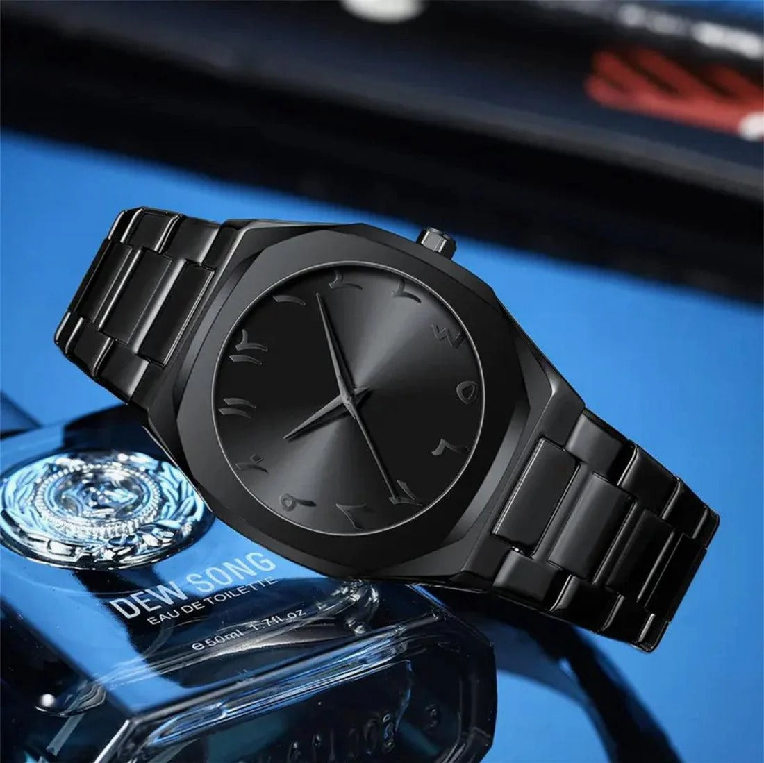 Black Aura Arabic Quartz Watch For Men