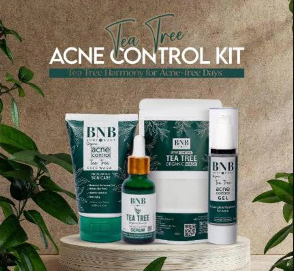 BNB Organic Premium Tea Tree Acne Control 4in1 Facial Kit