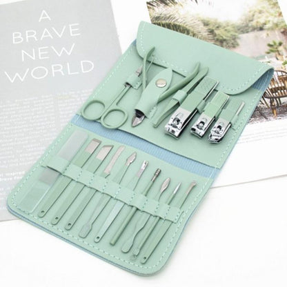 16-piece Manicure & Pedicure Kit – Stainless steel 16 Pcs Nail Care Set | case included
