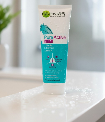 Garnier 3 In 1 Pure Active Face Wash-100ml