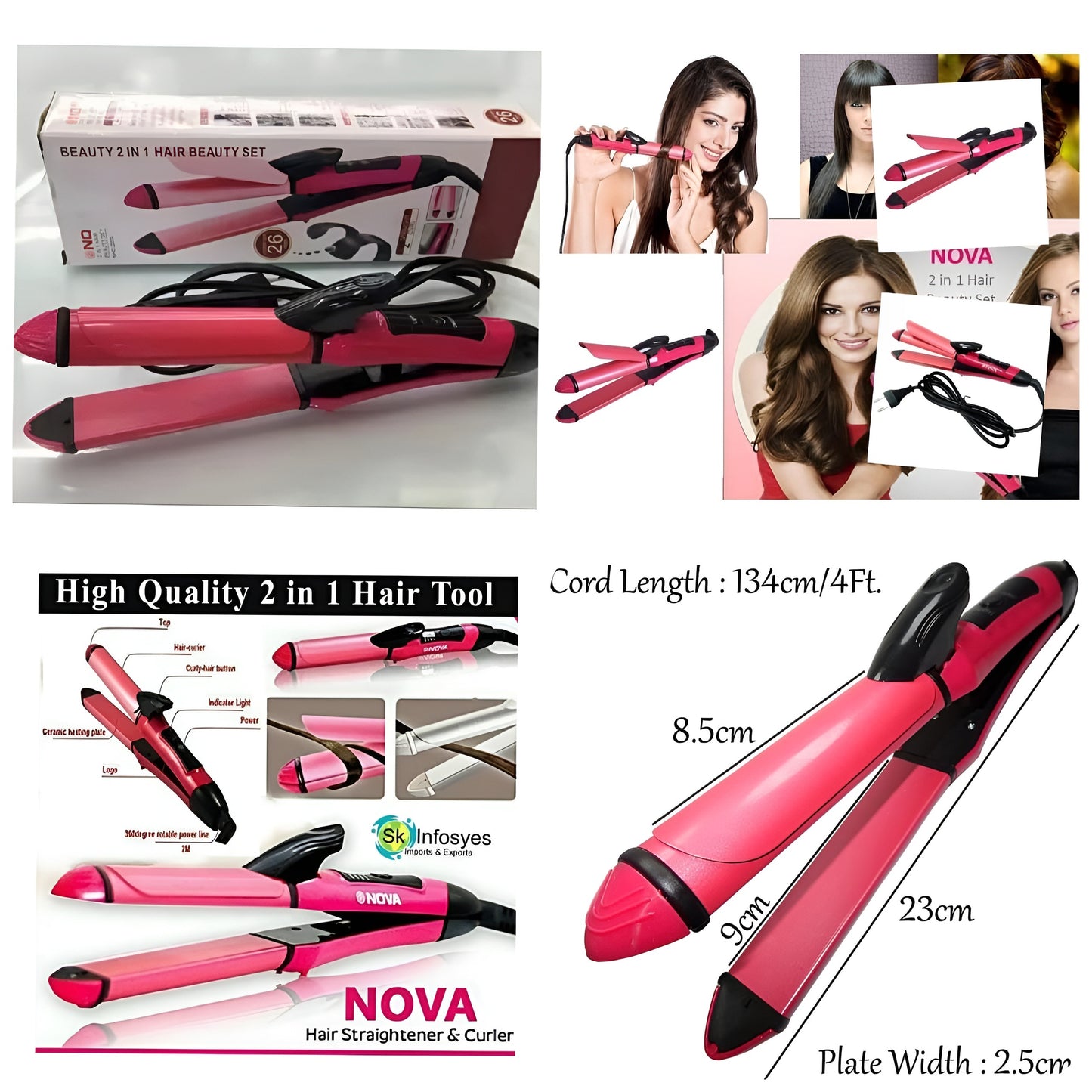 Nova 2-in-1 Hair Straightener & Curler