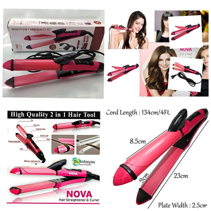 Nova 2-in-1 Hair Straightener & Curler