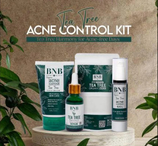 BNB Organic Premium Tea Tree Acne Control 4in1 Facial Kit