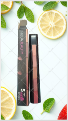 5 In 1 Huda Beauty Lipstick Nude Shades Matte Lipsticks Waterproof | Long Lasting
