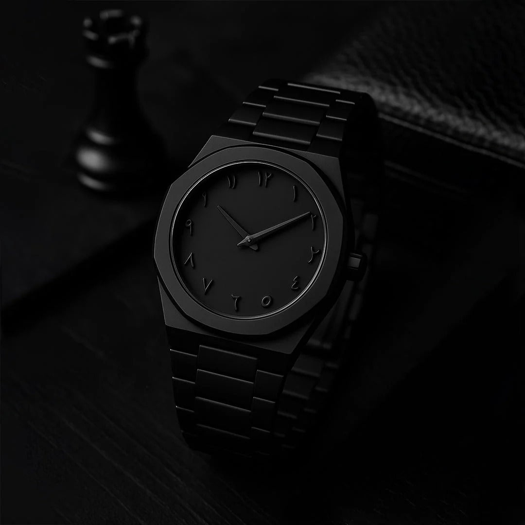 Black Aura Arabic Quartz Watch For Men