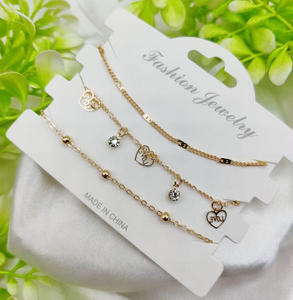 Imported Triple-layered Adjustable Bracelet Set