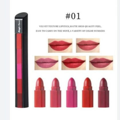 5 In 1 Huda Beauty Lipstick Nude Shades Matte Lipsticks Waterproof | Long Lasting
