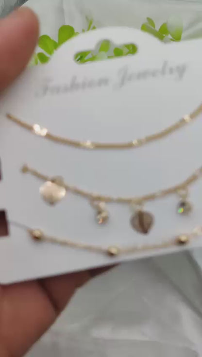 Imported Triple-layered Adjustable Bracelet Set