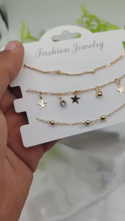 Imported Triple-layered Adjustable Bracelet Set