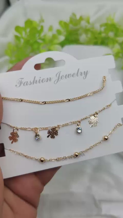 Imported Triple-layered Adjustable Bracelet Set