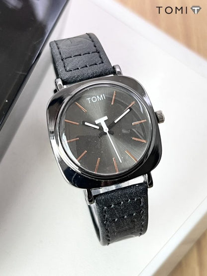 Tomi Original Leather Strap Watch