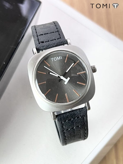 Tomi Original Leather Strap Watch